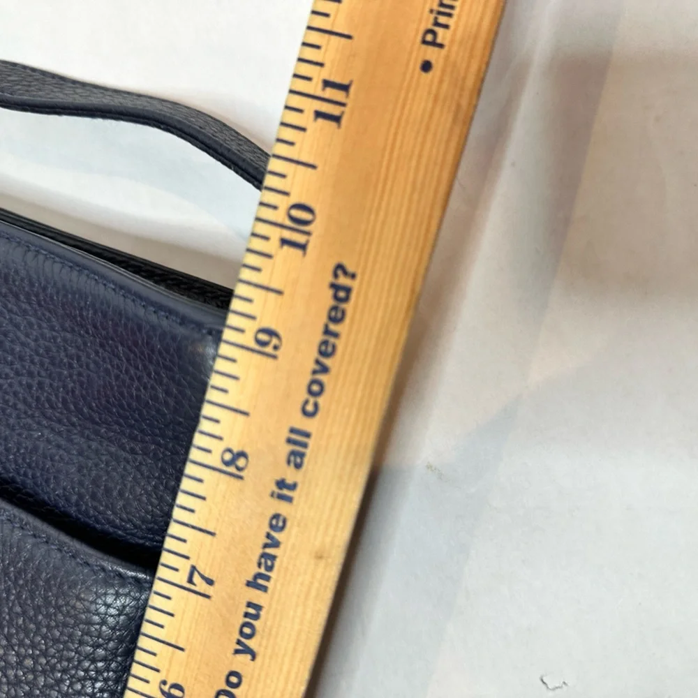 Coach Sonoma Pocket Zip Navy Blue Pebbled Leather Adjustable Crossbody Bag Vtg - Picture 12 of 16